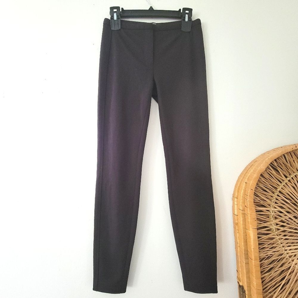 Tahari Black Skinny Pants Women’s Size 2 Ponte Knit Stretch Work Office Trousers
